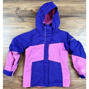 Columbia Girls Omni-Tech Interchange Jacket Size XXS Pink/Purple